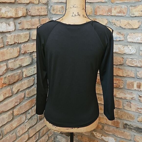 The Limited Women's black split sleeves top size Medium - Picture 6 of 11